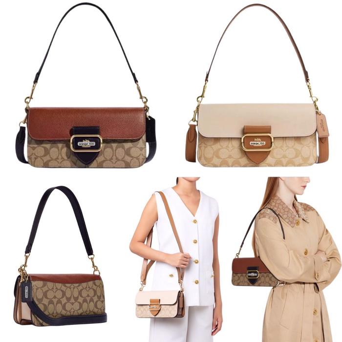 Tas Wanita Coach Morgan Shoulder Bag Khaki Multi
