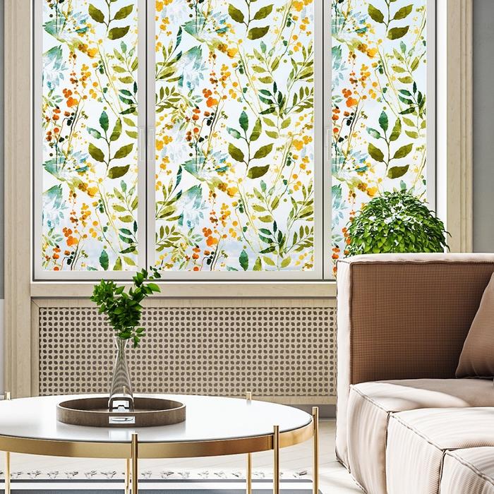 Window Privacy Film, Decorative Stained Glass Window Film, Frosted Window Tinting Film for Home, Hou