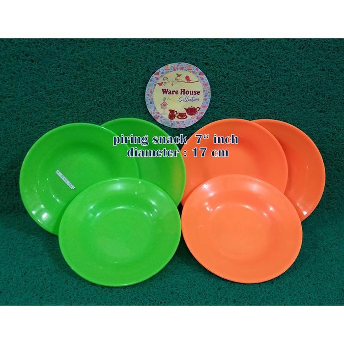 Piring Plastik warna PER-12 BJ, piring snack 7" Inch/17 cm/piring lucky star(927)