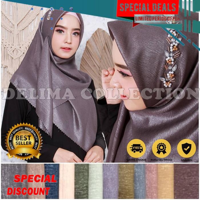 COD - Hijab segi empat payet / kerudung segi empat payet sinar glamour TERBARU Square Muslim Syari