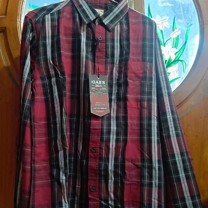 Kemeja pria casual kotak2 lengan panjang GAB'S Jens