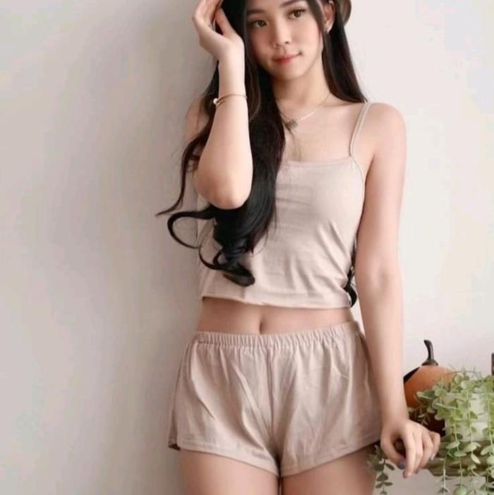 PAKET 3 PCS HOTPANTS WANITA SIZE L EDISI POLOS RANDOM CELANA TIDUR GEMES | Katun Rayon Pendek Dewasa