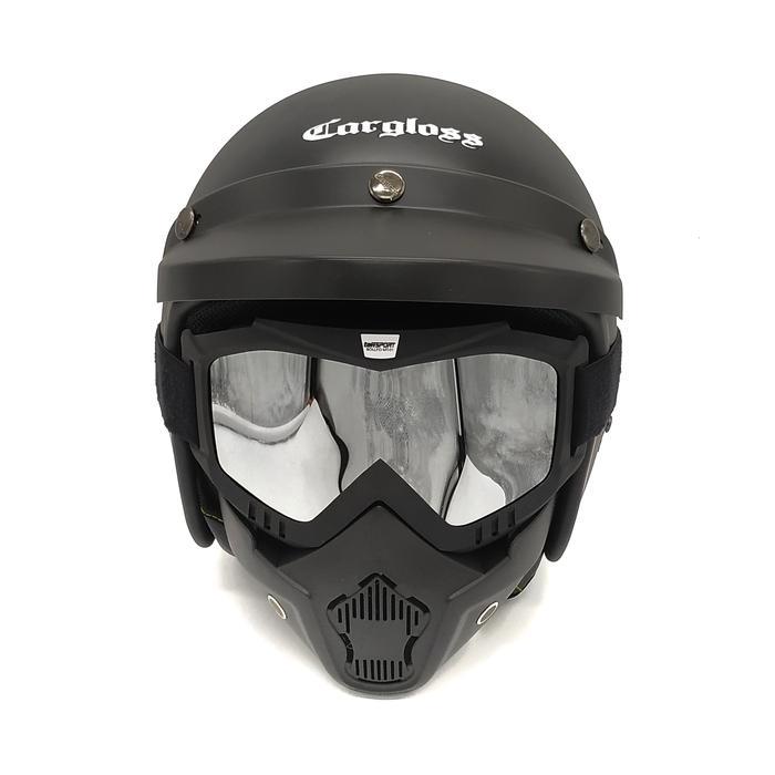 Helm Cargloss Retro Original + Goggle Mask ( Mr. Helm ) Terlaris