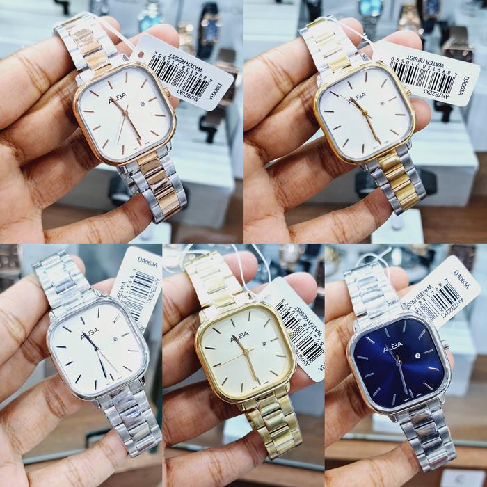 JAM TANGAN WANITA ALBA AH7BZ0X1 AH7BZ0 ANALOG STAINLESS STEEL ORIGINAL