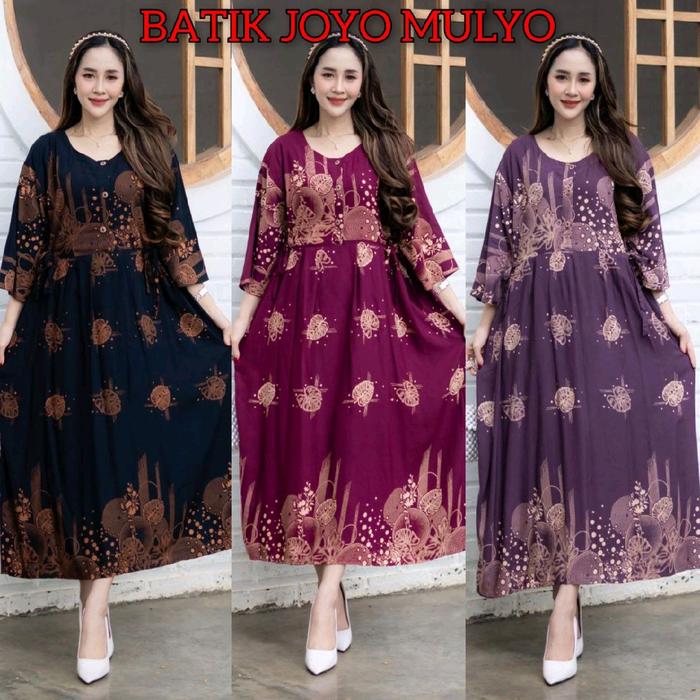 Daster Chibi Jumbo Lengan 3/4 Motif Daun Janda Bolong Daster Wanita  Kain Rayon Premium Dress Menyus