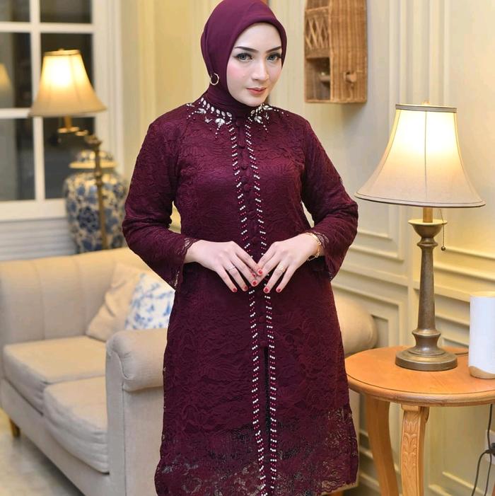 COD- TUNIK KEBAYA TILE PAYET BUTIK-KEBAYA MODERN (( FREE HIJAB ))kebaya  jombo LD 130 WANITA COCOK U