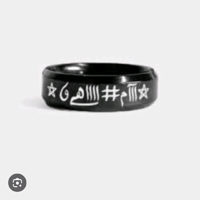 Cincin titanium ring hitam ukir nama khotam rajah Sulaiman kualitas premium best seller