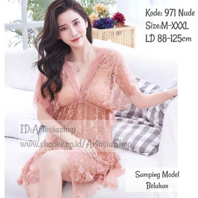 lingerie bigsize premium bahan halus kode 971 warna nude hitam maroon merah