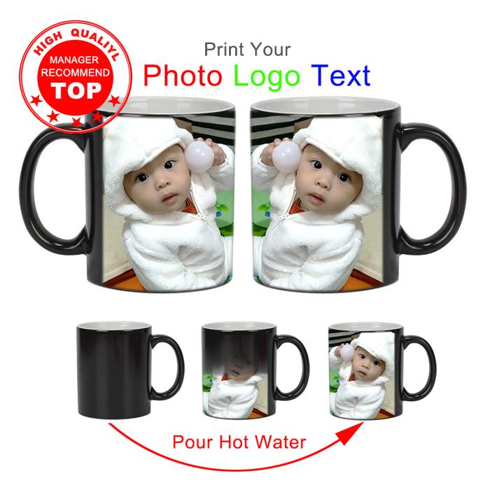 Creative DIY photo Mug Magic Mug Heat Sensitive Ceramic Mugs Color