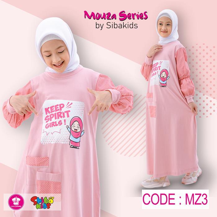 Terlaris Mouza Series Gamis Anak Perempuan Shibakids Muslim Panjang Sablon Couple Baju Keluarga J