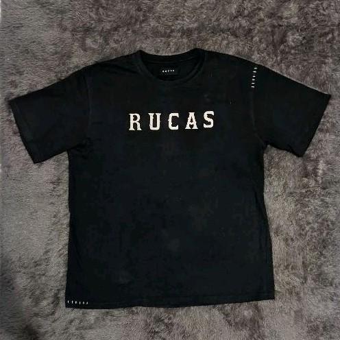T-shirt Tee Rucas Initial Black and Blue  Skeleton  Fallen Angel Wings