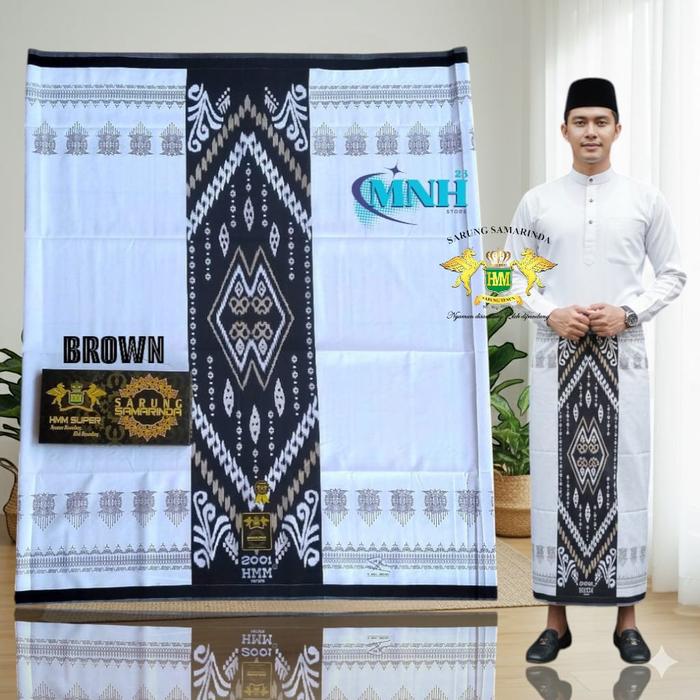 (BISA COD) SARUNG SAMARINDA HMM PUTIH KUMBANG SARUNG SANTRI DEWASA MOTIF KUMBANG Batik TERBARU 2024