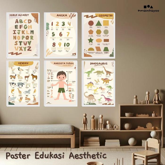 Poster Edukasi Anak - Aesthetic Earth Tone A3+ #mainkayoo