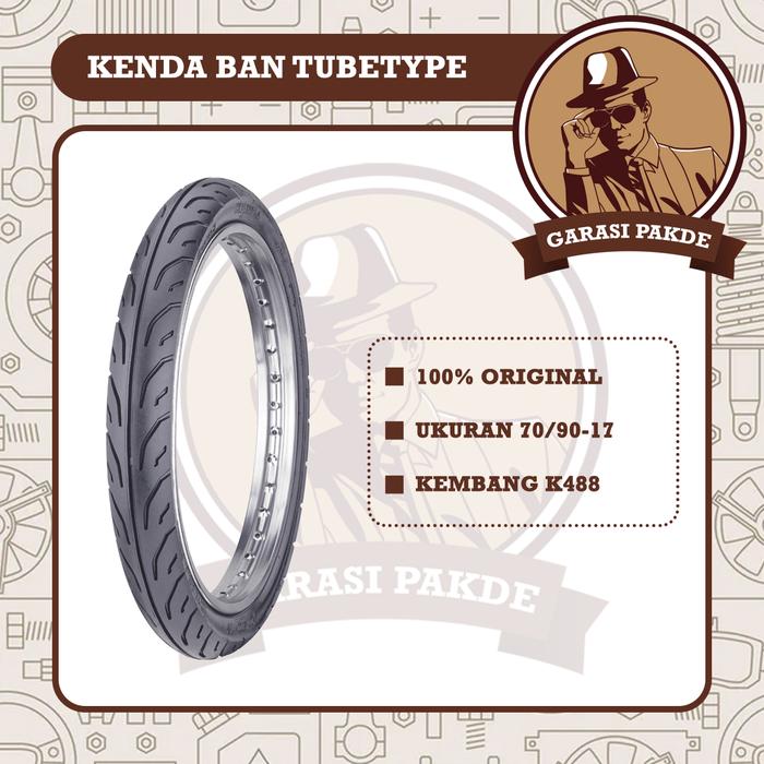 Kenda Ban Tubetype Nontubles K488D 70/90 Ring 17 - Ban Motor Depan Supra X 125 / Supra Fit / Revo / 
