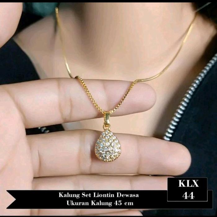 kalung itali emas liontin kacang terlaris