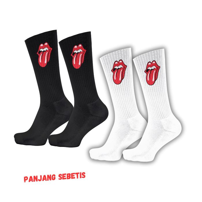 Kaos Kaki Old School Skate Motif Rolling Stones All Size Dewasa - Pria/Wanita Katun Nyaman Keren Pan