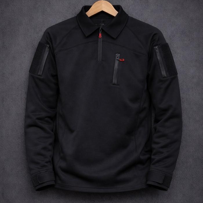 Tactical BDU Scuba Hitam Polos Panjang Baju Outdoor Anti Bau Nyaman untuk Kerja Lapangan dan Aktivit