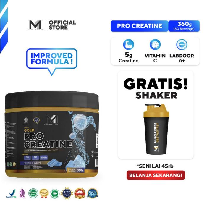 AJS- Pro Creatine 360gr Menambah Massa Otot Suplemen Fitness