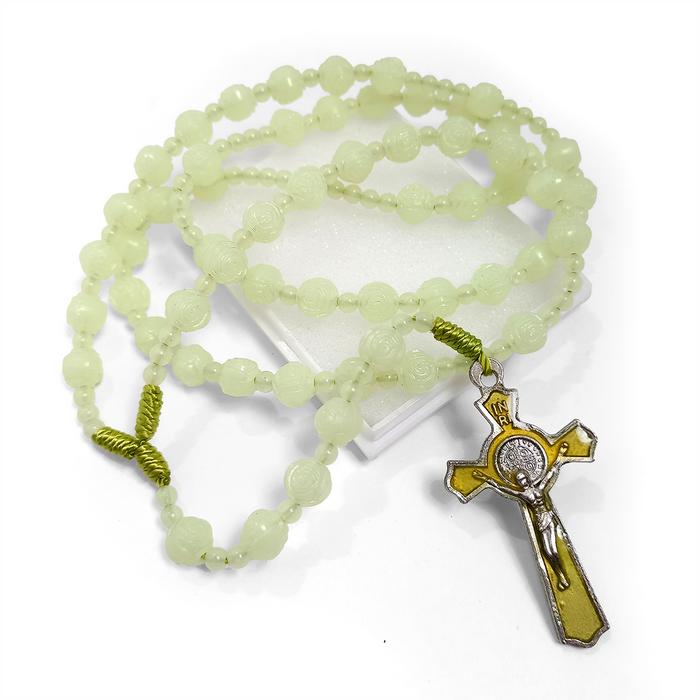 Rosario Fosfor Mawar 8 mili/Kalung Rosario Fosfor