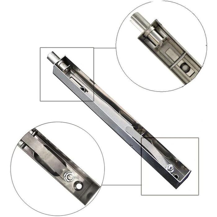 Grendel Pintu Tanam 8/ Inch Flush Bolt Slot Pintu/Flush Bolt Dekkson/Recessed/Stainless/Theft Hidden