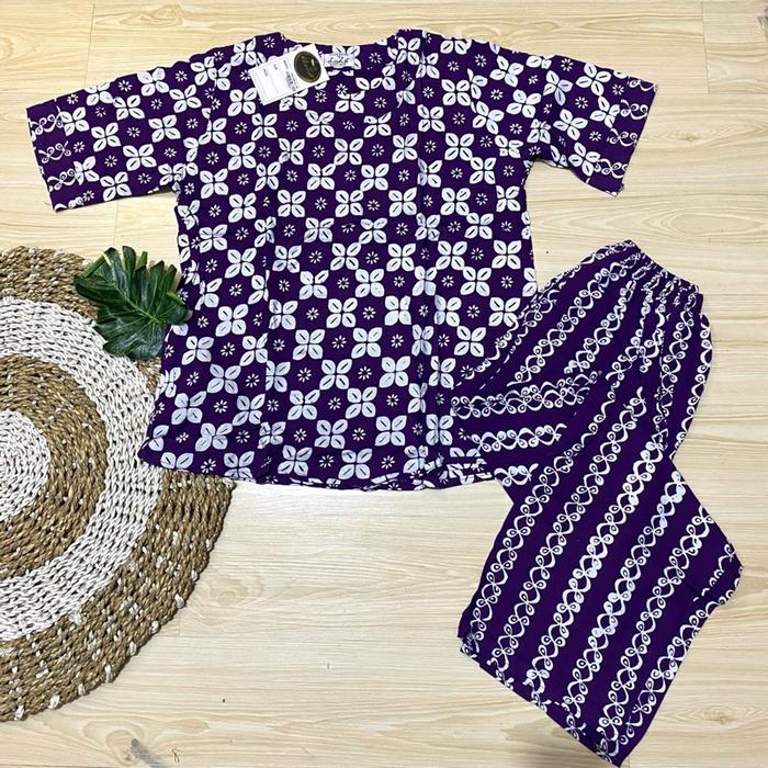 CP Batik Luza Dws Tgn pendek Set Celana Panjang Wanita- Nyaman