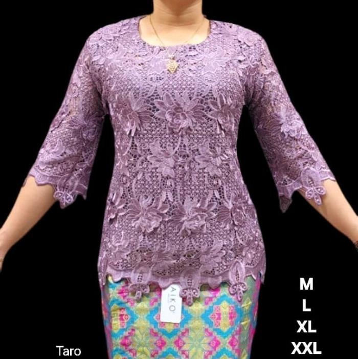 Blus Kebaya Brokat Hoki Premium Bunga Timbul