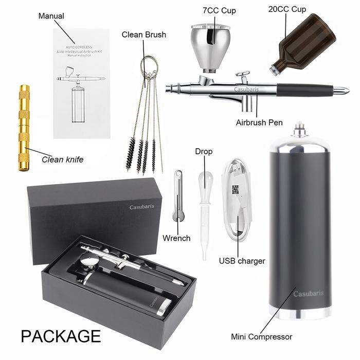 Airbrush Mini Portabel Murah dengan Kit Kompresor Cat Semprotan Tato