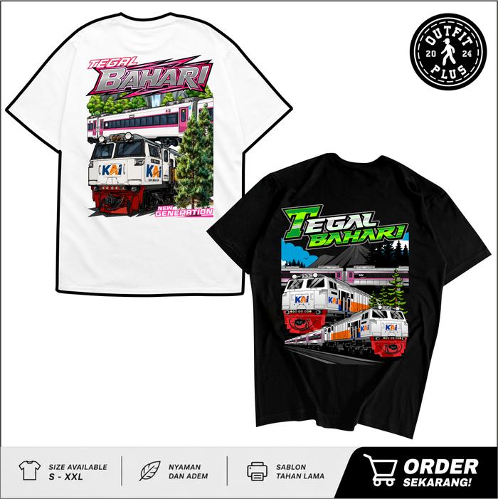 FREE STIKER - Kaos Kereta Api KA Tegal Bahari Anak dan Dewasa - Baju Kereta Tegal Bahari - Kaos Cott