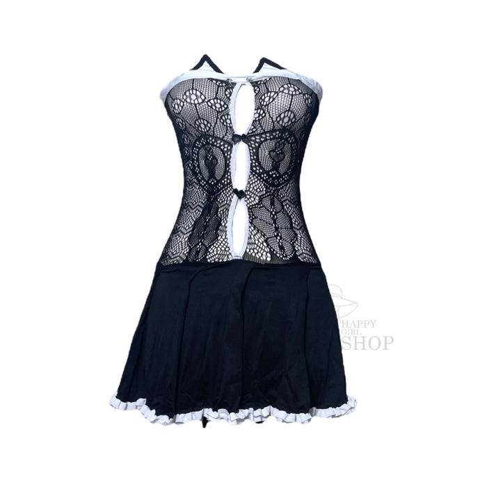 [ Redpink ] Lingerie Cosplay Premium Girl Catty Hitam Black Kostum Dinas Malam Wanita Dewasa Fit Dre
