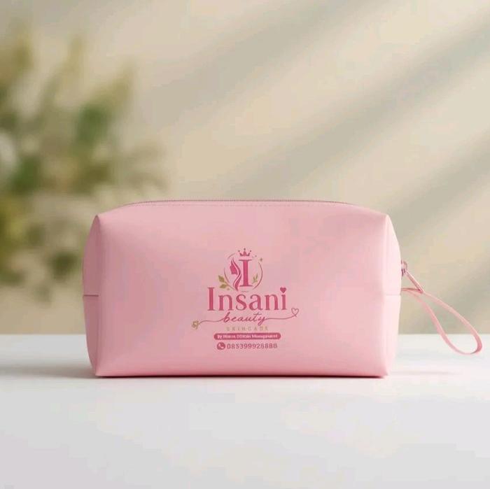 Pouch Kubus Boxy Kemasan Kosmetik Skincare Custom Logo Nama Brand