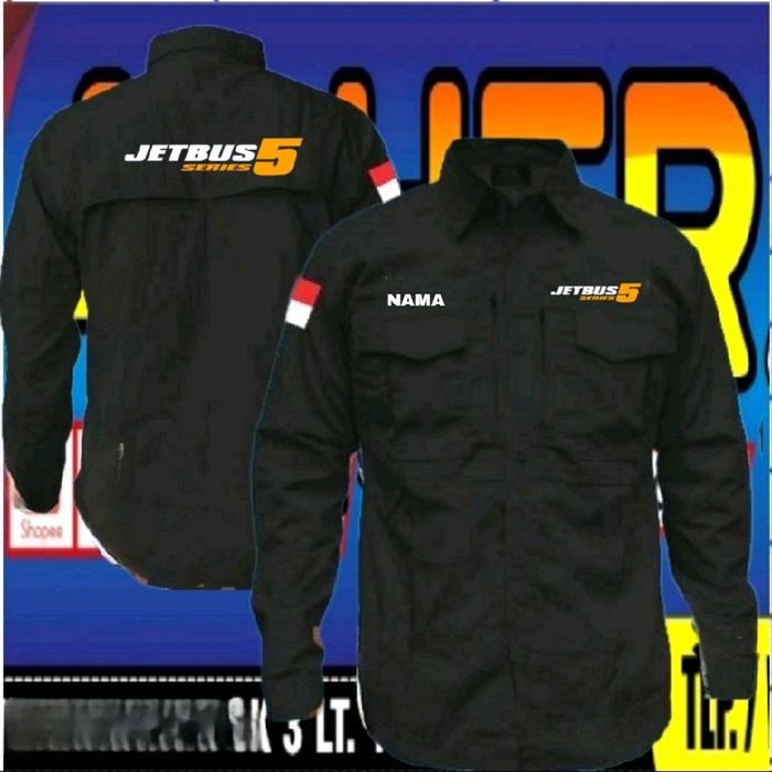 kemeja tactical jetbus 5 series ready stok full bordir kemeja jetbus 5 series baju jetbus 5 series s