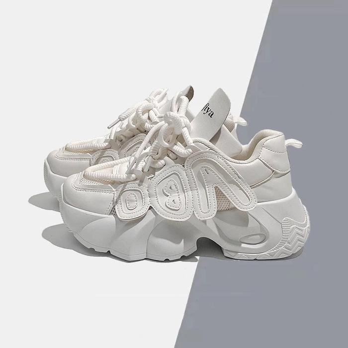 ASNK.SEVEN_DAY SEPATU DOODLE ART WANITA STYLE KOREA  SPORT SHOES HZ-926 PUTIH Sneakers
