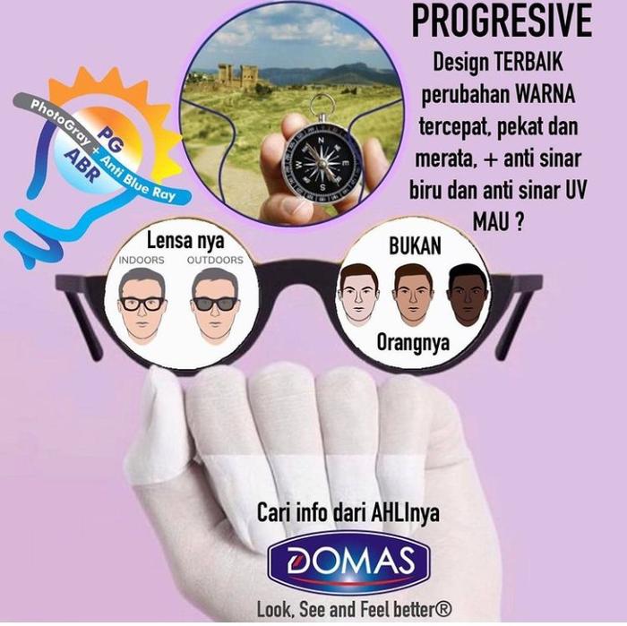 LENSA PROGRESSIVE BLUCROMIC SUN BEACH SUN UNO PGABR GARANSI RESMI DOMAS ORIGINAL