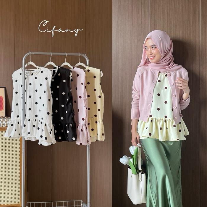 Calla Inner Polkadot by Cifany | Blouse Polkadot | Vest Polkadot | atasan Polkadot | Inner Wanita
