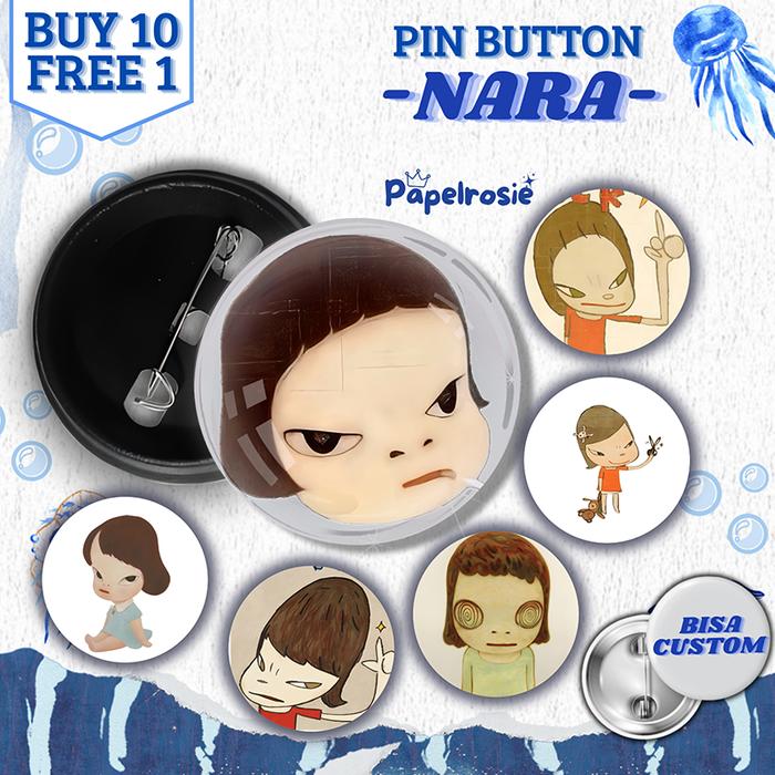 PIN BUTTON YOSHITOMO NARA | PIN PENITI AESTHETIC 44MM & 58MM YOSHITOMO NARA | PIN PENITI BULAT AESTH