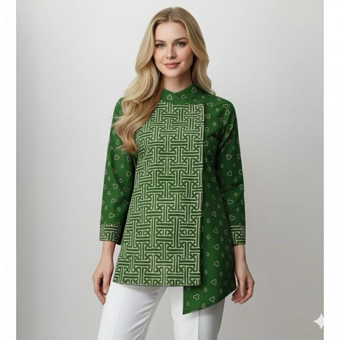 BLOUSE KERJA WILUJENG,SMLXLXXLXXXL Cantik Batik Atasan Katun Kantor