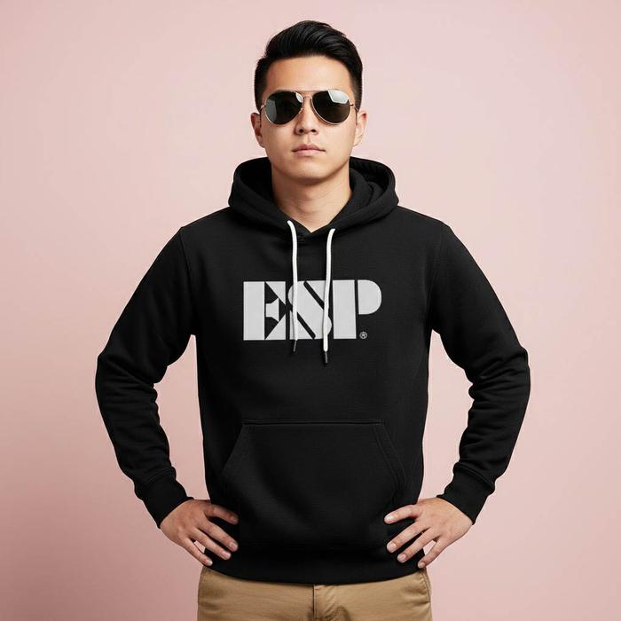 Hoodie ESP Ltd Guitar Premium Fleece Cloth Sweater Jacket Hood Black Hitam