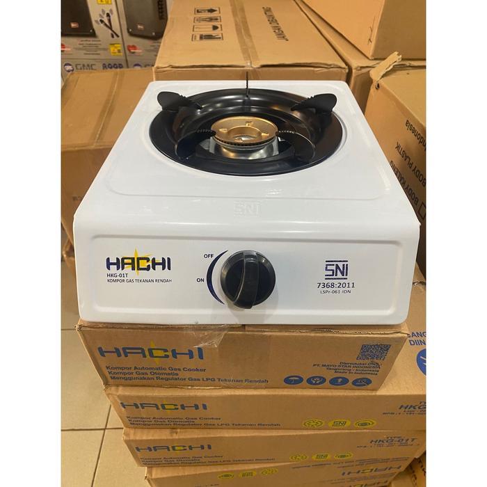Kompor Gas Hachi 1 Tungku/ Kompor Gas Putih/ Kompor SNI + FREE SELANG Paket Mantap