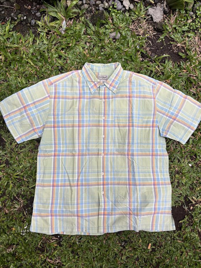 LL Bean Button Up Plaid Shirt