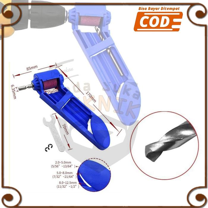 Mata Bor Asah 2mm-12.5mm Drill Bit Sharpener Guide Alat Penajam Pengasah Mata Bor Besi dan Kayu