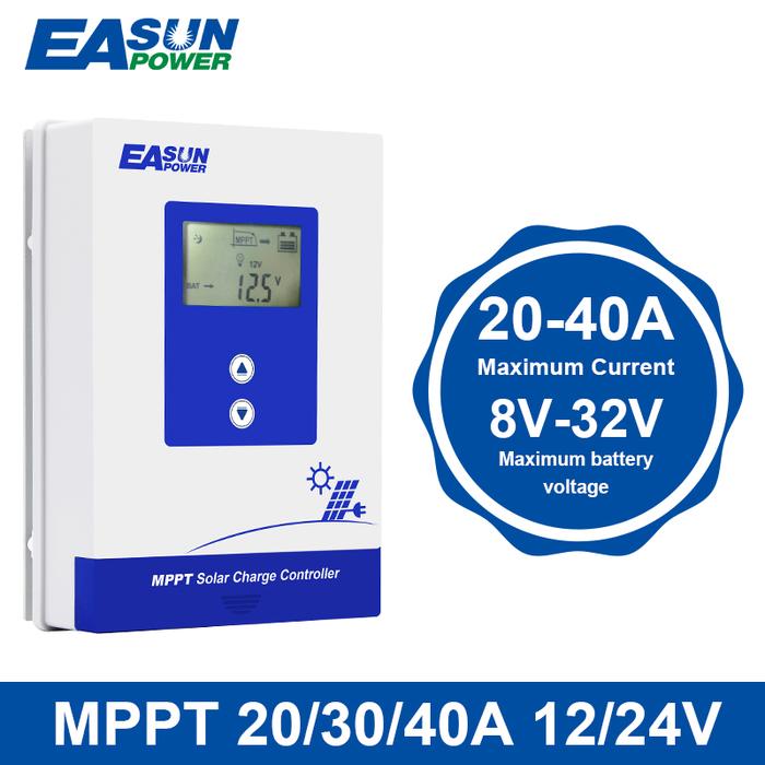 MPPT Solar Controller 40A 30A 20A 12V 24V Solar Charger Battery 32V Setting Charger Back-light LCD S