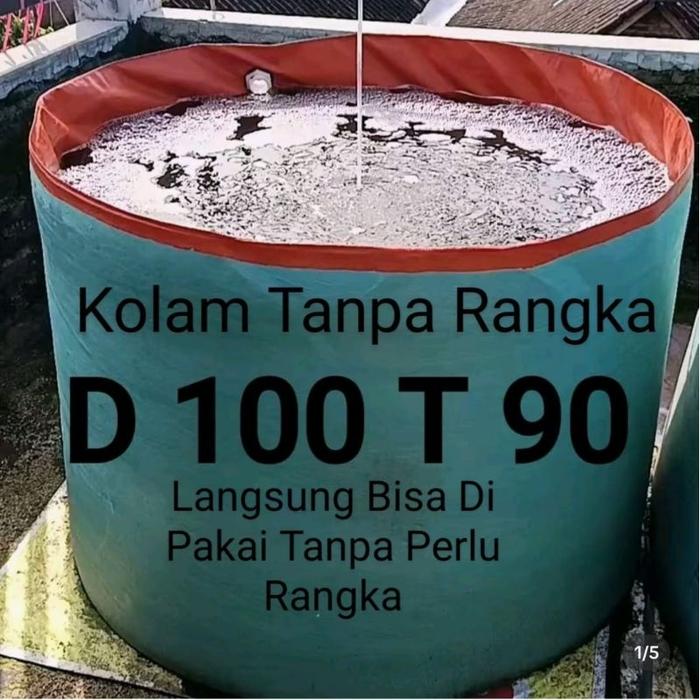 Kolam Terpal Bulat Tanpa Rangka Diameter 1 Tinggi 90 cm Kolam Terpal Untuk Budidaya Ikan Lele,Nila,C