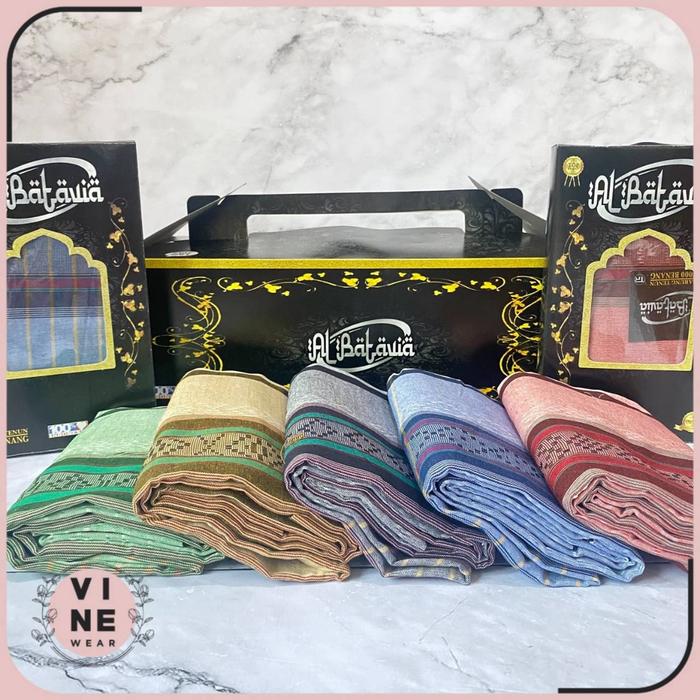 SARUNG TENUN DEWASA MOTIF DOBBY BAHAN PREMIUM SARUNG SHOLAT AL BATAVIA UKURAN 105x120
