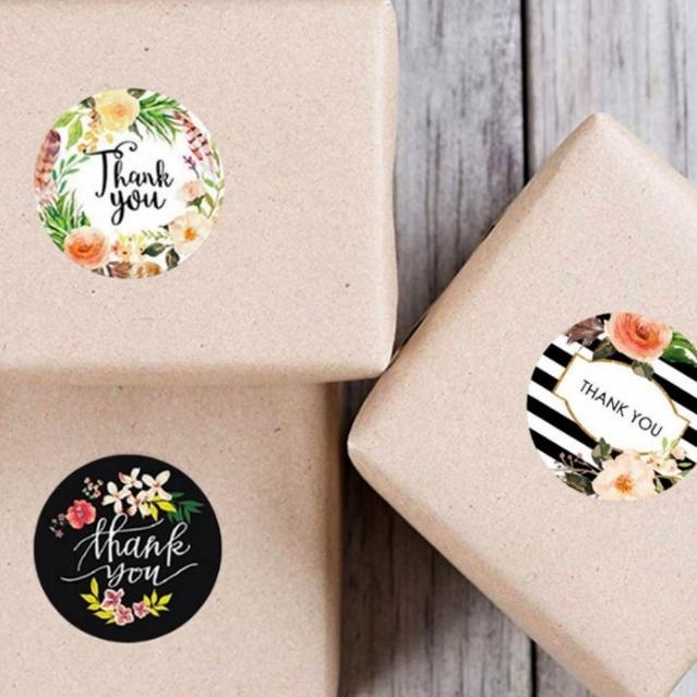 label stiker thank you label hampers label makanan isi 500