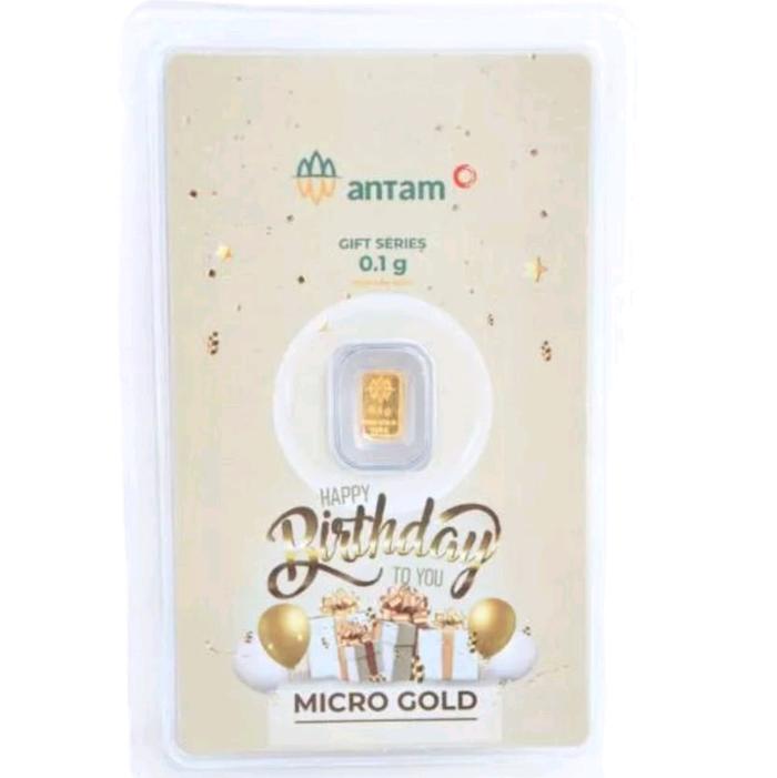 Antam Gift Series 0.1 g Micro Gold - Hadiah Ulang Tahun Spesial dengan Desain Birthday