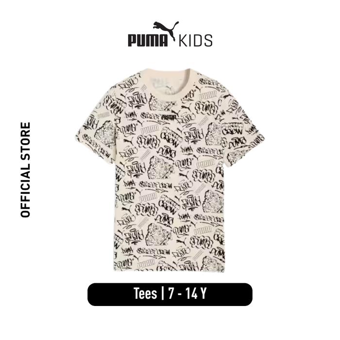 PUMA MID90s AOP Tee B 69174987 - Kaos Anak (Beige)
