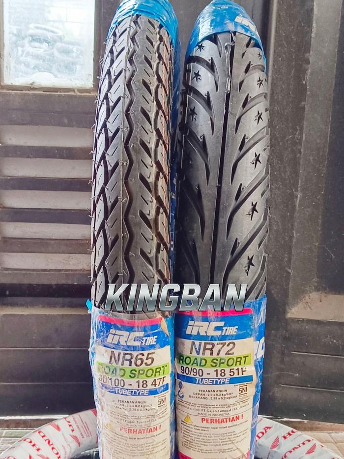 cuci gudang ban luar SNI IRC 80/100-18 NR65 dan 90/90-18 NR72 ring 18 tubetype
