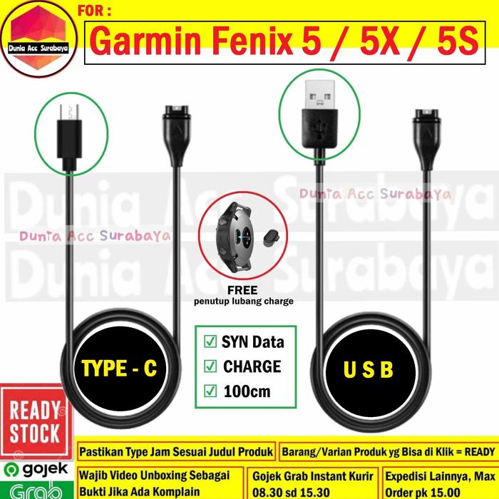 Cable Charge Garmin Fenix 5 Kabel Charge dan Data Garmin Fenix 5X Cable Sync Data Garmin Fenix 5S