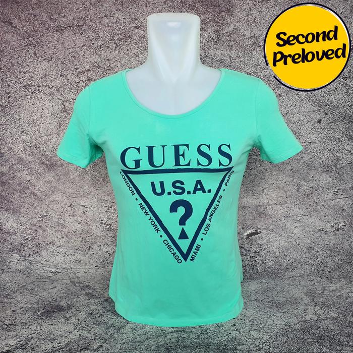 Baju Kaos Wanita / Anak GUESS - Size S / Lebar 44 cm - Original - Second