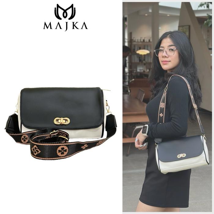 [Belinda Bag] MAJKA Tas Selempang Wanita Sling Bag Shoulder Bag Kulit Kombinasi tas aesthetic pleasu